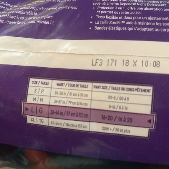 DEPEND’s night defense flex fit women’s adult incontinence disposable underwear. - Picture 2 of 3